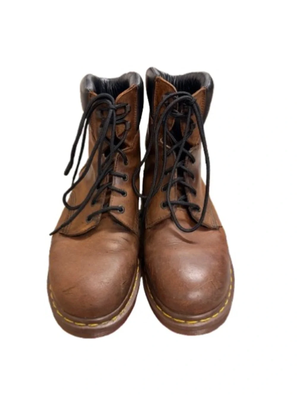 Dr. Martens Made In England 8 Eye Leather Boots Brown Padded Collar Men’s US 11